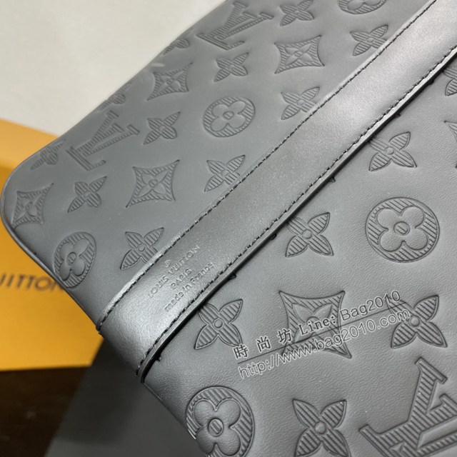 Lv路易威登2023專櫃新款Keepall BANDOULIèRE50旅行袋 LV黑色壓花牛皮男士旅行包 M44810新版本 ydh5197